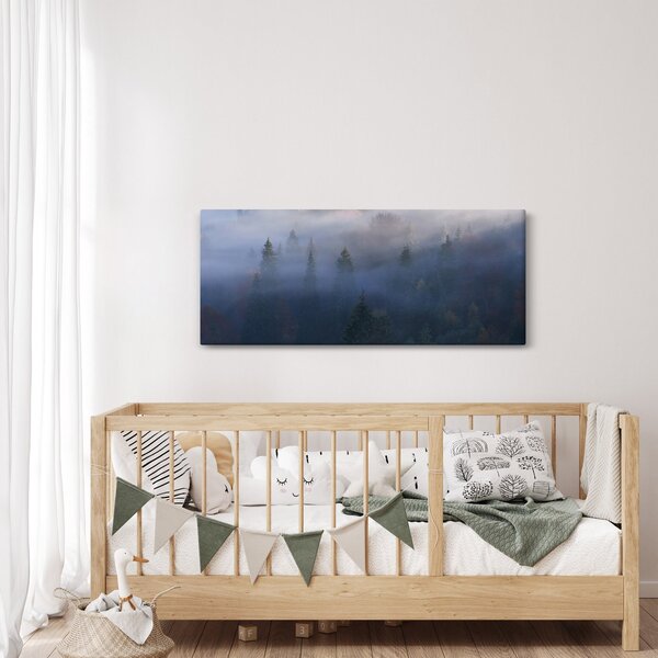 Kép - erdő a ködben, Carpathians, Ukraina (120x50 cm)