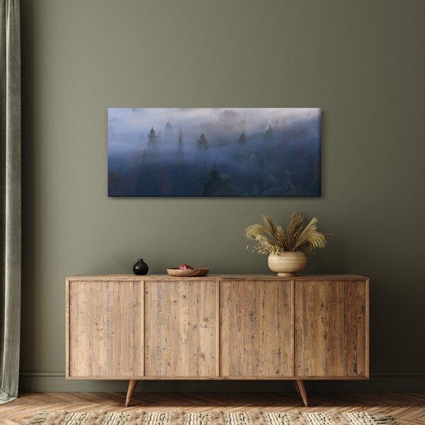 Kép - erdő a ködben, Carpathians, Ukraina (120x50 cm)