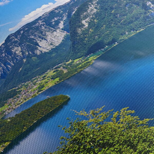Kép - Hallstatt tó, Hallstatt, Austria (órával) (90x30 cm)
