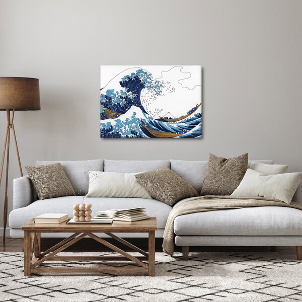 Kép - japán rajz, hullámok (70x50 cm)