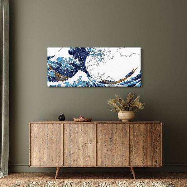 Kép - japán rajz, hullámok (120x50 cm)