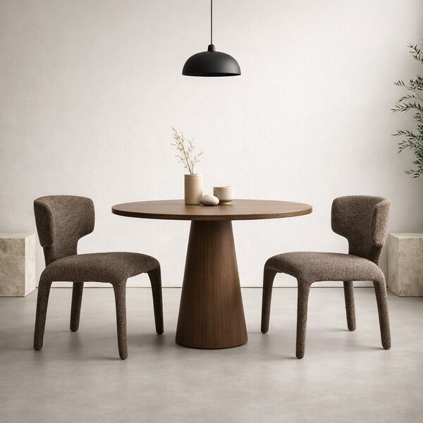 King Home Apulia Designer Szék Poliészter Barna Organikus Forma