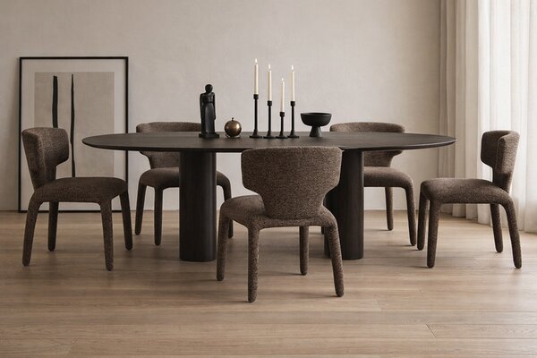 King Home Apulia Designer Szék Poliészter Barna Organikus Forma