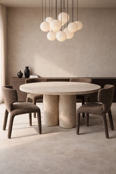 King Home Apulia Designer Szék Poliészter Barna Organikus Forma