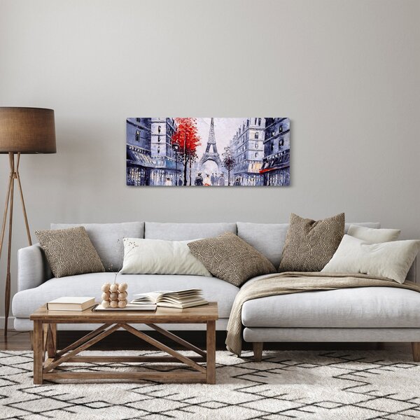 Egy párizsi utca képe, olajfestmény (120x50 cm)