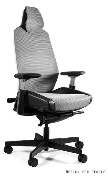 UNIQUE RONIN ergonomikus irodai szék, fehér váz-szürke háló