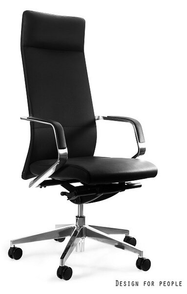UNIQUE TRENT vezetői irodai szék, fekete valódi