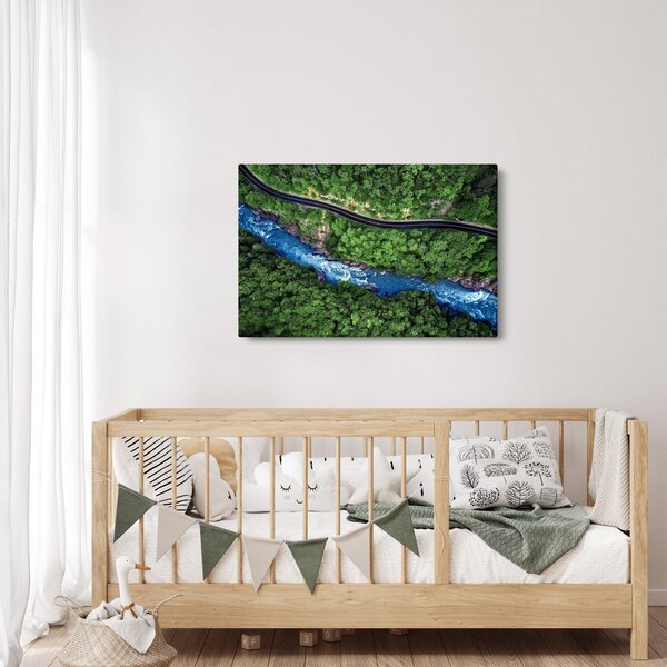 Kép - folyó a hegyek között, Kaukázus, Oroszország (90x60 cm)