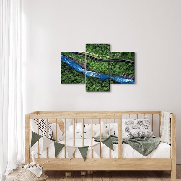 Kép - folyó a hegyek között, Kaukázus, Oroszország (90x60 cm)