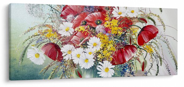 Egy váza képe vadvirágokkal (120x50 cm)
