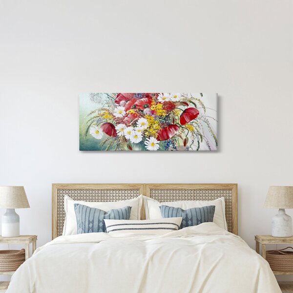 Egy váza képe vadvirágokkal (120x50 cm)