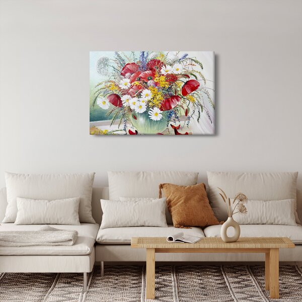 Egy váza képe vadvirágokkal (90x60 cm)