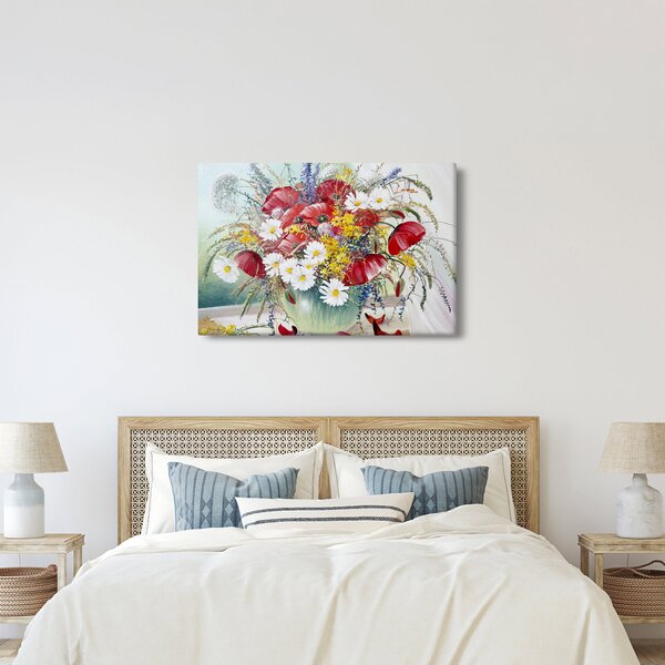 Egy váza képe vadvirágokkal (90x60 cm)