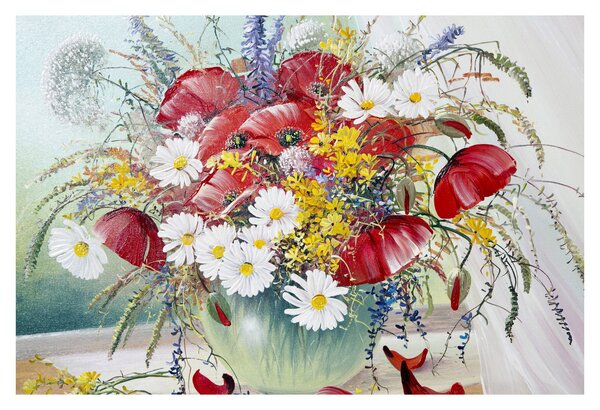 Egy váza képe vadvirágokkal (90x60 cm)