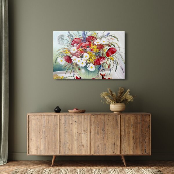 Egy váza képe vadvirágokkal (90x60 cm)
