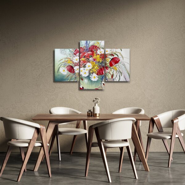 Egy váza képe vadvirágokkal (90x60 cm)
