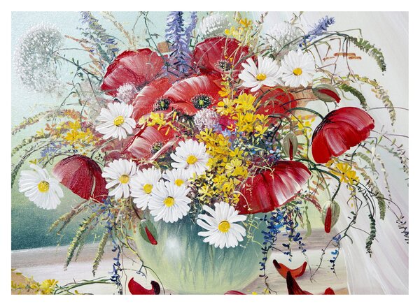 Egy váza képe vadvirágokkal (70x50 cm)