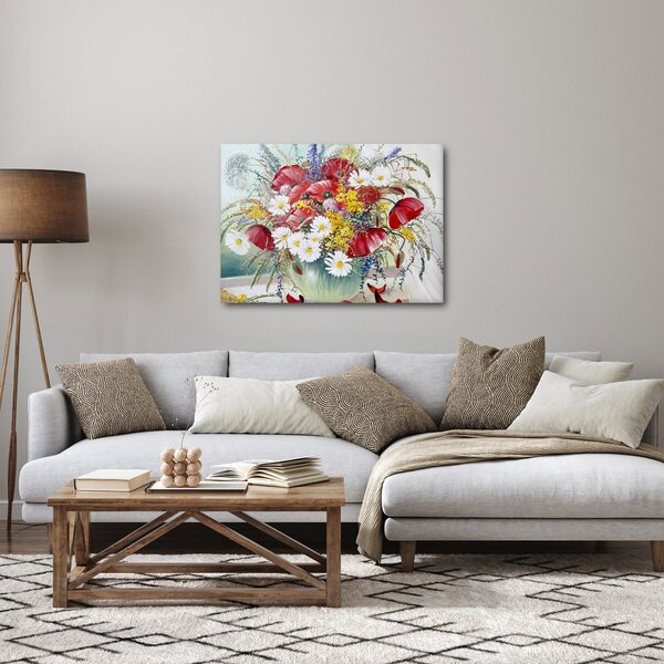 Egy váza képe vadvirágokkal (70x50 cm)