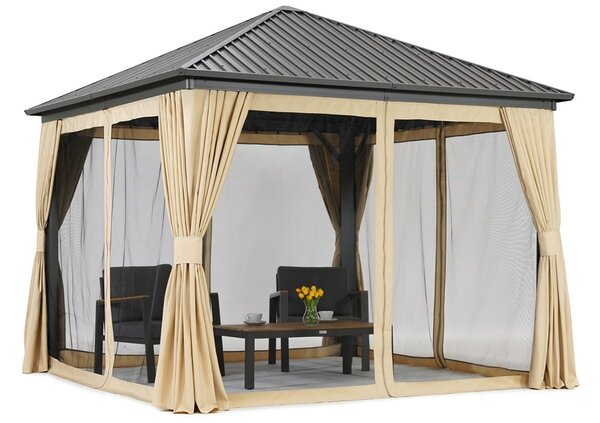 Fém pavilon Sardinia Premium 3x3 Garden Point bézs színű