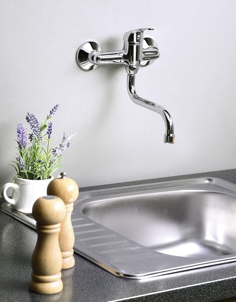 Aqualine, AQUALINE 35 fali csaptelep, konzol-S, króm, 52146