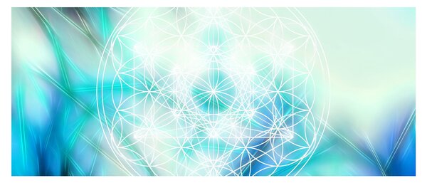 Kép - Merkaba türkiz háttérrel (120x50 cm)