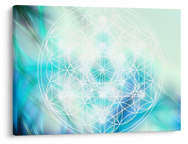 Kép - Merkaba türkiz háttérrel (70x50 cm)