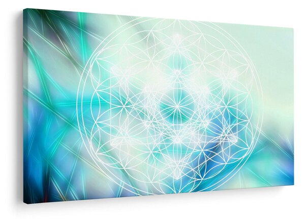 Kép - Merkaba türkiz háttérrel (90x60 cm)