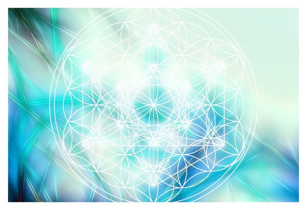 Kép - Merkaba türkiz háttérrel (90x60 cm)