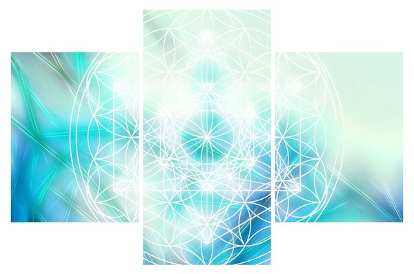 Kép - Merkaba türkiz háttérrel (90x60 cm)