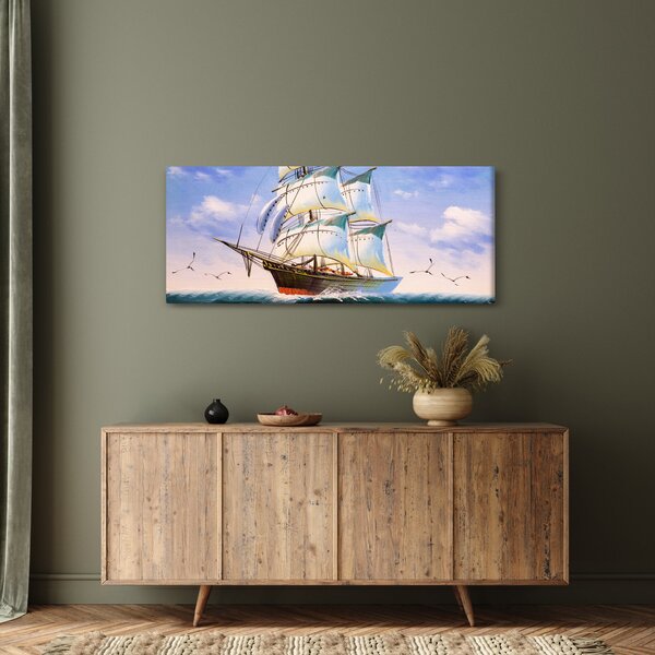 Kép egy hajóról a hullámokon (120x50 cm)