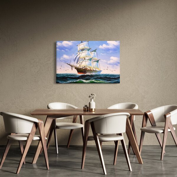 Kép egy hajóról a hullámokon (90x60 cm)