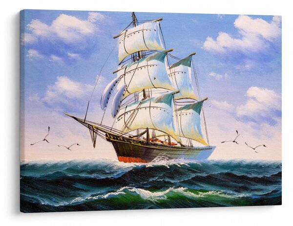 Kép egy hajóról a hullámokon (70x50 cm)