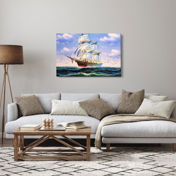 Kép egy hajóról a hullámokon (90x60 cm)