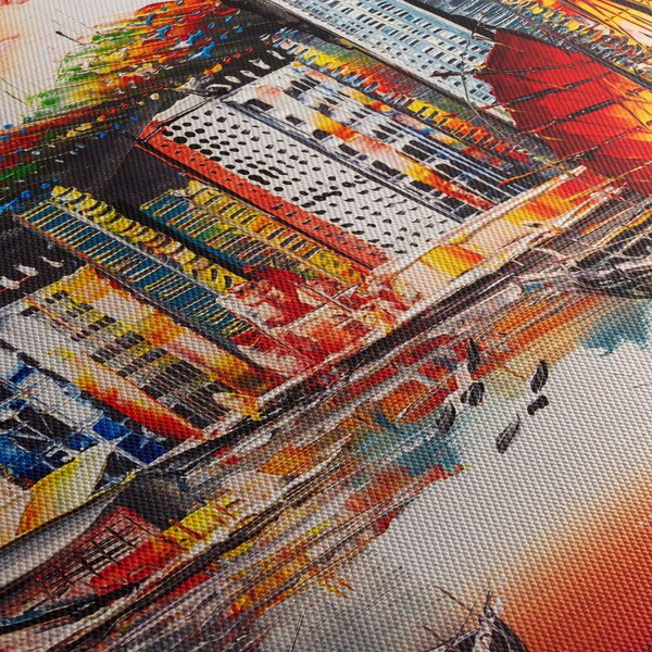 Kép - Victoria Harbour, Hong Kong, olajfestmény (90x60 cm)
