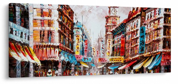 Kép - Hong Kong, olajfestmény (120x50 cm)
