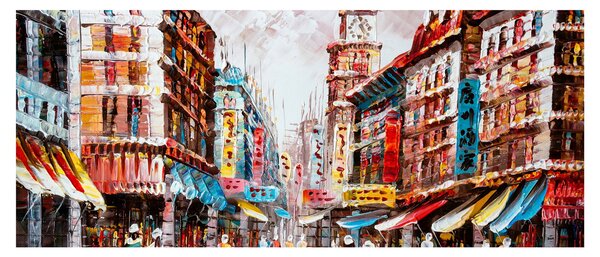 Kép - Hong Kong, olajfestmény (120x50 cm)
