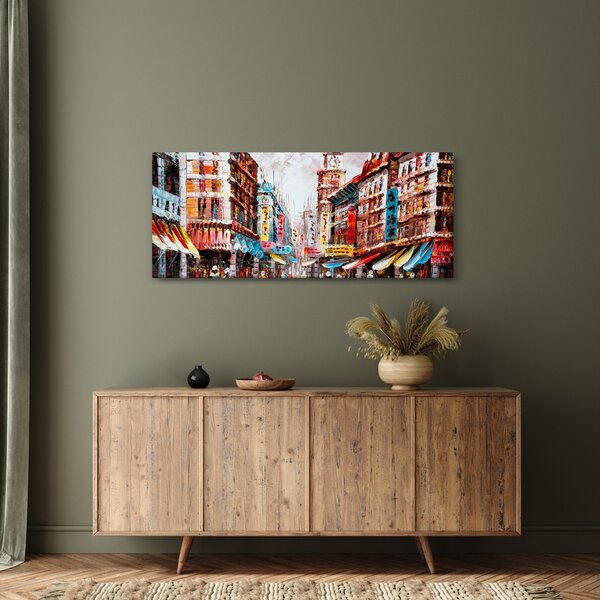 Kép - Hong Kong, olajfestmény (120x50 cm)