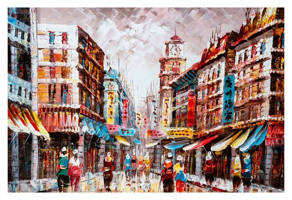 Kép - Hong Kong, olajfestmény (90x60 cm)