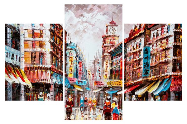Kép - Hong Kong, olajfestmény (90x60 cm)