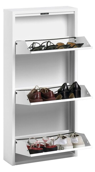 Fehér fém billenő ajtós cipőtartó 50x103x15 cm Ode – Kave Home