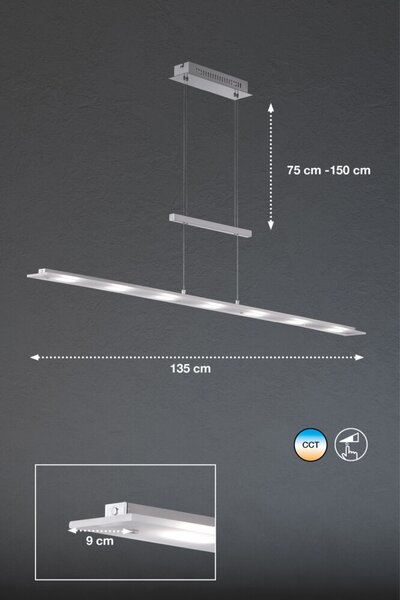 CCT LED Függőlámpa, Largo , 7x LED 4,5 W Marken-LED, 69540