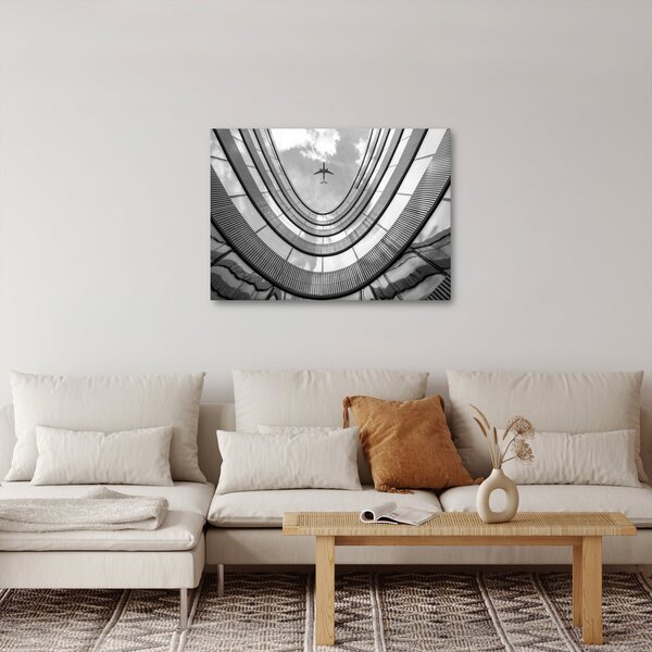 Kép - Repülőgép az épület felett (70x50 cm)