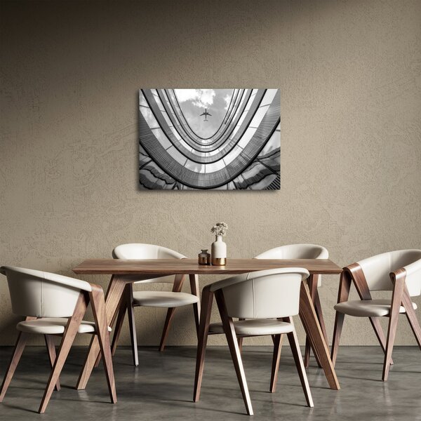 Kép - Repülőgép az épület felett (70x50 cm)