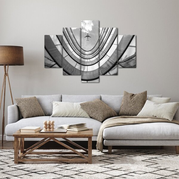 Kép - Repülőgép az épület felett (150x105 cm)