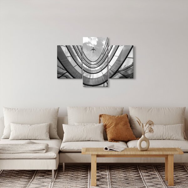 Kép - Repülőgép az épület felett (90x60 cm)