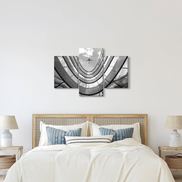 Kép - Repülőgép az épület felett (90x60 cm)