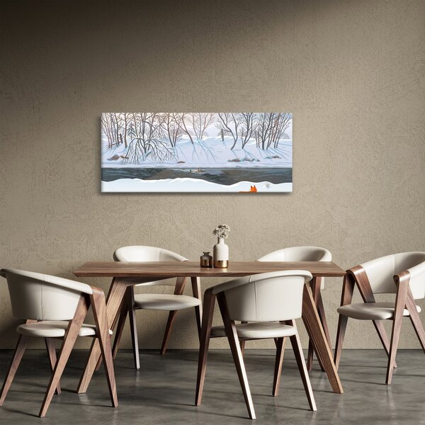 Kép - róka a téli tájban (120x50 cm)
