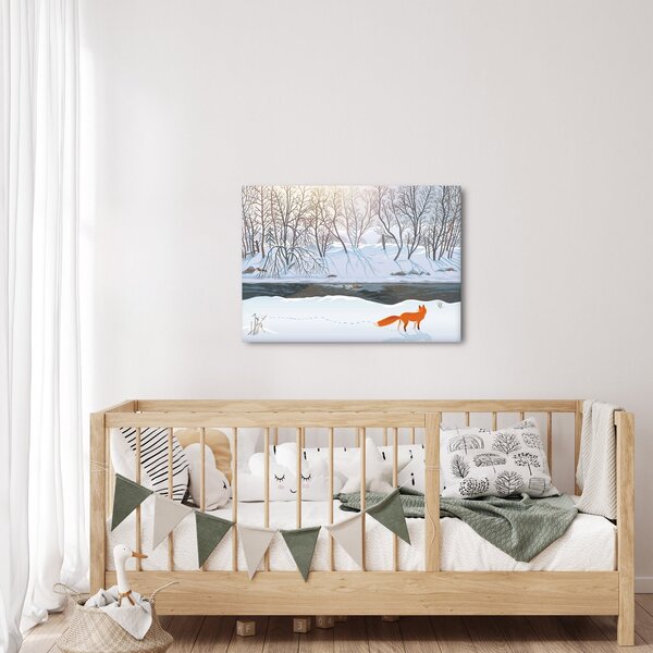 Kép - róka a téli tájban (70x50 cm)