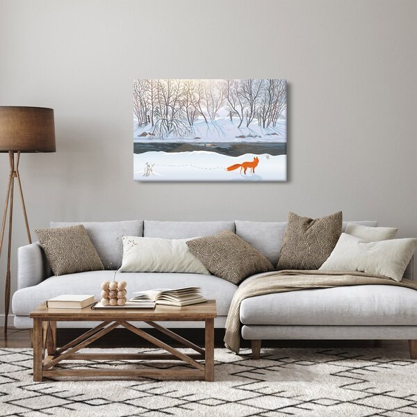 Kép - róka a téli tájban (90x60 cm)