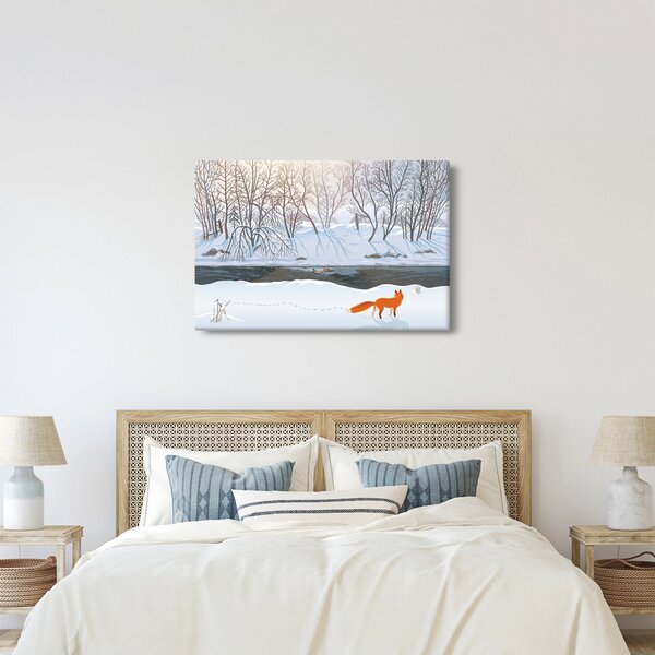 Kép - róka a téli tájban (90x60 cm)